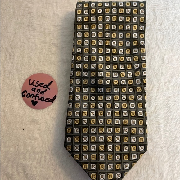 daniel de fasson Other - Elegant Geometric Tie - Gold, Silver, Black
